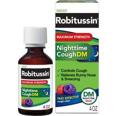 Cough medicine Robitussin Maximum Strength Nighttime Cough DM, Cough Medicine Adults, Berry Flavor