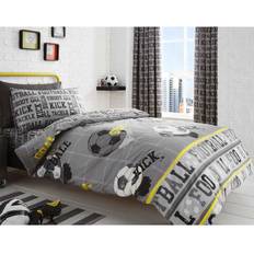 Grey Bed Set Kid's Room Bedlam - Football Print Reversible Duvet Cover