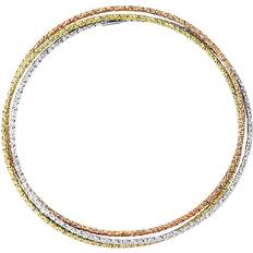 Jewelco London Russian Wedding Bangle Bracelet - Gold/Rose Gold/Silver