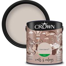 Crown Beige - Wall Paints Crown Silk Emulsion Wall Paint Linen Blend 2.5L