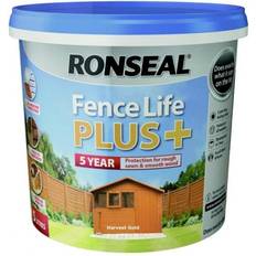 Ronseal Brown Paint Ronseal 9L UV Fence Life + Paint - Harvest Wood Paint Gold, Brown