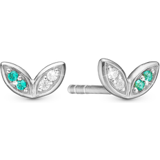 Christina Jewelry Colorful Leaves Earrings - Silver/Transparent/Blue