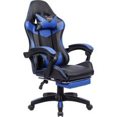 Racing Computer Gaming Office Chair With Footrest - Blue