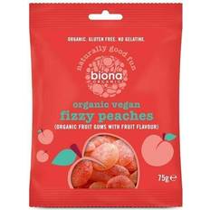 Vegetabilske Slik Biona Organic Vegan Fizzy Peaches 75g