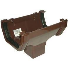 Plumbing FloPlast Floplast Brown Square Running Gutter Outlet, (L)138mm (W)114mm