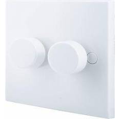 BG Double Dimmer Switch 2 Gang 2 Way 400W White