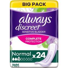 Incontinence Protection Always Discreet Complete Protection Normal 24-pack