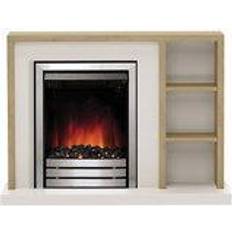 Be Modern Eccleston Oak Brown Chrome Effect Fire Suite