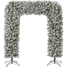 8Ft Green Frosted Effect Flocked Christmas Tree