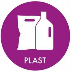 Diverse Piktogram til affaldssortering, plast, rund