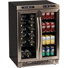 Wine Coolers 24" Stainless Frame Side-By-Side Dual Zone Wine/Beverage Black