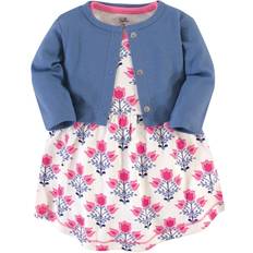 Babies Dresses Touched By Nature 2-Piece Organic Cotton Abstract Flower Dress And Cardigan Set