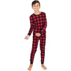 Green Nightwear Leveret Kids Checkered 2pc. Pajama Set