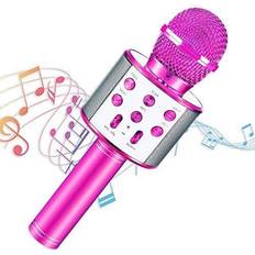 Trådløs Karaoke Microphone Wireless USB Speaker Karaoke Recording Model WS-858 Pink