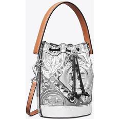 Silver Bucket Bags Tory Burch T Monogram Embossed