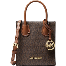 Mk handbags Michael Kors Mercer Extra-Small Logo and Leather Crossbody Bag - Brown