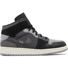 Nike Air Jordan 1 Mid SE Craft GS - Black/Cement Grey/Light Graphite