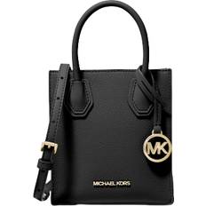 Michael Kors Crossbody Bags Michael Kors Mercer Extra-Small Pebbled Leather Crossbody Bag - Black