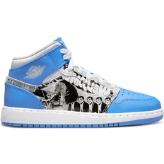 Nike Air Jordan 1 Mid Sneaker School GS - White/Starfish/University Blue