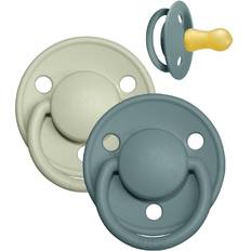 Bibs De Lux Latex Pacifiers 2-pak Round Island Sea/Sage Str. 2 Str. 2