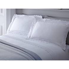 Serene Renaissance Lace Trim Duvet Cover White, Orange