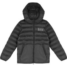 EA7 Logo Detail Quilted Shell Puffer Jacket - Black