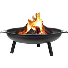 Stunning Black Round Fire Pit Log Burner Heater Bowl
