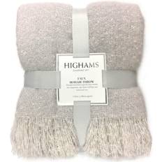 Textiles Highams Luxury Faux Mohair Blankets Grey, Silver