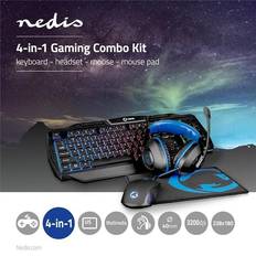 Tangent bord och mus gaming Nedis Gaming Combo Kit 4-in-1 Headset Mus Musmatta
