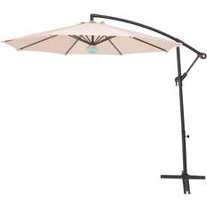 Natural Parasols Groundlevel 3 Meter Bluetooth Garden Banana Parasol Cream
