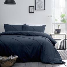 Textiles Serene Dart Pleated Rhombus Duvet Cover Blue (200x200cm)