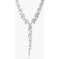 Rhodium Necklaces Jon Richard Plated Cubic Zirconia Navette Necklace