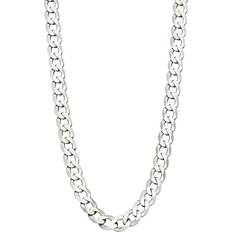 Silver Necklaces Fred Bennett Cut Curb Chain Necklace - Silver