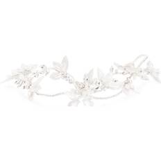 Women Brooches Jon Richard Gloria Cross Over Brushed Leaf - Silver/Transparent/White