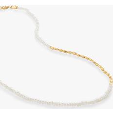 Monica Vinader Necklaces Monica Vinader Mini Nugget Pearl Necklace, Gold/White
