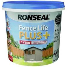 Ronseal Grey Paint Ronseal Fence Life Plus Wood Paint Slate 9L