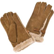 Eastern Counties Leather Womens/Ladies Buckle Detail Sheepskin Gloves (Coffee)