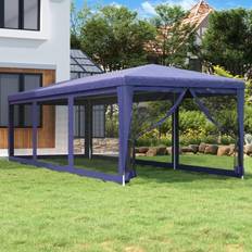 vidaXL Tenda Per Feste Con 8 Pareti Laterali In Rete Blu 3x9 m HDPE