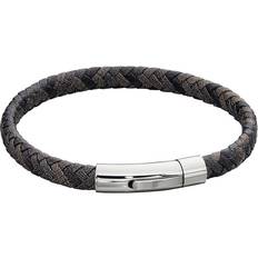 Fred Bennett Bracelet Woven Leather Stainless Steel Clasp B5276