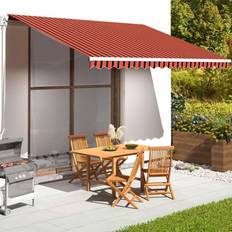 vidaXL Tissu de Remplacement Pour Auvent Orange et Marron 4,5x3,5 m 450x350cm