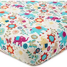 Fabrics Levtex Baby Zahara Elephant Print Fitted Crib Sheet 28x52"