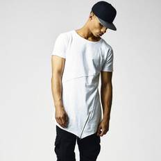 Urban Classics T-shirt för män med lång öppen kant främre dragkedja, (svart 7)
