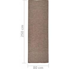 vidaXL fladvævet udendørstæppe 80x250 Sort, Rød, Brun, Grå, Blå, Grøn cm