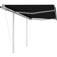 vidaXL Toldo Retráctil Automático Con Postes Gris Antracita 3,5x2,5 m 350x250cm