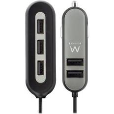 4 pcs Baterías y Cargadores Ewent Cargador usb para coche 5 puertos 54w