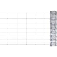 Argent Clôtures vidaXL Barrière de Jardin Clôture de Grillage Protection Pour Volaille Extérieur Ferme Acier Galvanisé 50x1.2 m Argenté