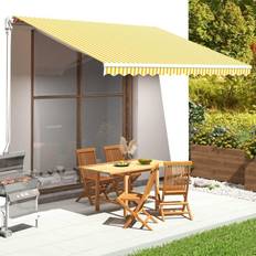 vidaXL Tessuto di Ricambio per Tenda da Sole Giallo e Bianco 4,5x3,5 m Cod Mxl 23988 450x350cm