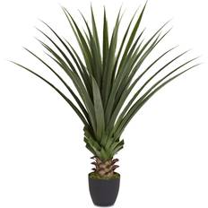 Green Garden Ornaments Nearly Natural 4Ft Potted Spiked Agave Plant By