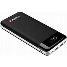 Quick charge 3.0 Swissten 22013929, 30000 mAh, Lithium polymer (LiPo) Quick Charge 3.0, Sort, Hvid