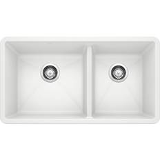 Kitchen Sinks Blanco Precis 33" Double Bowl Undermount Silgranit